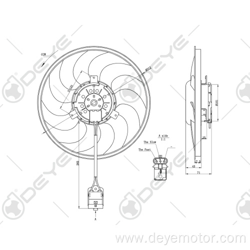 Dc 12v radiator fans for OPEL ASTRA ZAFIRA